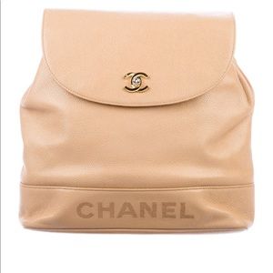 Tan Chanel Backpack Purse